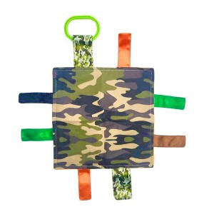 Baby Jack The Learning Lovey Hunting Camouflage Blaze Orange Tag Crinkle Square Toy 8" x 8" - 1 of 4