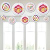 Big Dot of Happiness Holi Hai - Hanging Festival of Colors Party Tissue Decoration Kit - Paper Fans - Set of 9 - 3 of 4