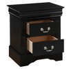 Royal Hampton Traditional 2 Drawers wood Nightstand By Louis Philippe III, Black - 3 of 4