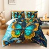 Acoinel 3 Pcs Butterfly Comforter Set with 2 Pillowcases, Blue, Queen - 3 of 4