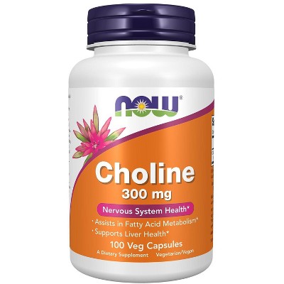 Choline-300 mg by Now Foods  -  100 Vegetarian Capsules