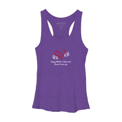 Women's Design By Humans Happy Mother's Day Miss You Mom By graceandfinn Racerback Tank Top