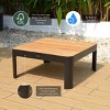 Amazonia 3pc Vista Teak/Cast Aluminum Outdoor Patio Conversation Set - 4 of 4