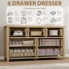 Freestanding Rattan Cabinet Dresser with Anti-Tip Design and Storage Drawer, Wooden Closet Dressers Chest for Bedroom, Living Room, Natural Wood - 4 of 4