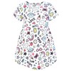 Hudson Baby Infant and Toddler Girls Cotton Dresses, Pink Doodles - 3 of 4