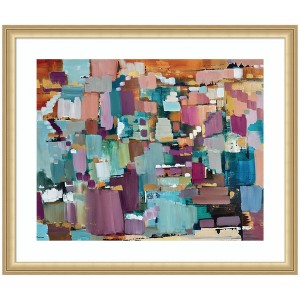 Kate and Laurel Framed Art Gemstones in Jewel Tones by Leah Nadeau, 26x22, Florence Gold - 1 of 4