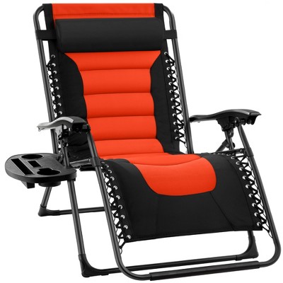 Best Choice Products Oversized Padded Zero Gravity Chair, Folding Outdoor Patio Recliner w/ Side Tray