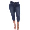 Women's Plus Size Capri Jeans - White Mark - 2 of 4