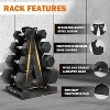 Rubber Coated Hex Dumbbell Set with Storage Rack, Free Weights for Home Gym - 4 of 4