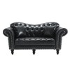 Luxurious Chesterfield Faux Leather Loveseat Tufted Upholstered Couch with Pillows Wooden Leg - Morden Fort - 2 of 4