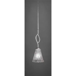 Toltec Lighting Revo 1 - Light Pendant in  Dark Granite with 5.5" Fluted Frosted Crystal Shade - 1 of 1