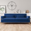 NicBex Modern 3-Seat Luxury Sofa Couch with Pillows & Gold Accents,Plush Velvet Upholstered Lounge Settee Sofa for Living Room,Bedroom - 2 of 4