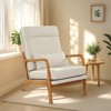 VEVOR Accent Chair, High Back Mid Century Modern Armchair with Solid Wood Frame and Non-Slip Legs, Upholstered Leisure Chair, Beige - 2 of 4