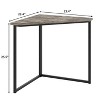 VECELO Corner Computer Desk, Corner Table with Steel Frame for Small Space, Triangle Shape, Brown - 3 of 4