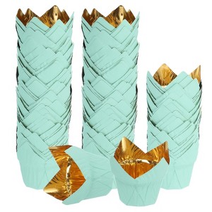 Unique Bargains Party Christmas Cake Muffins Paper Tulip Baking Cups 100 Pcs - 1 of 4