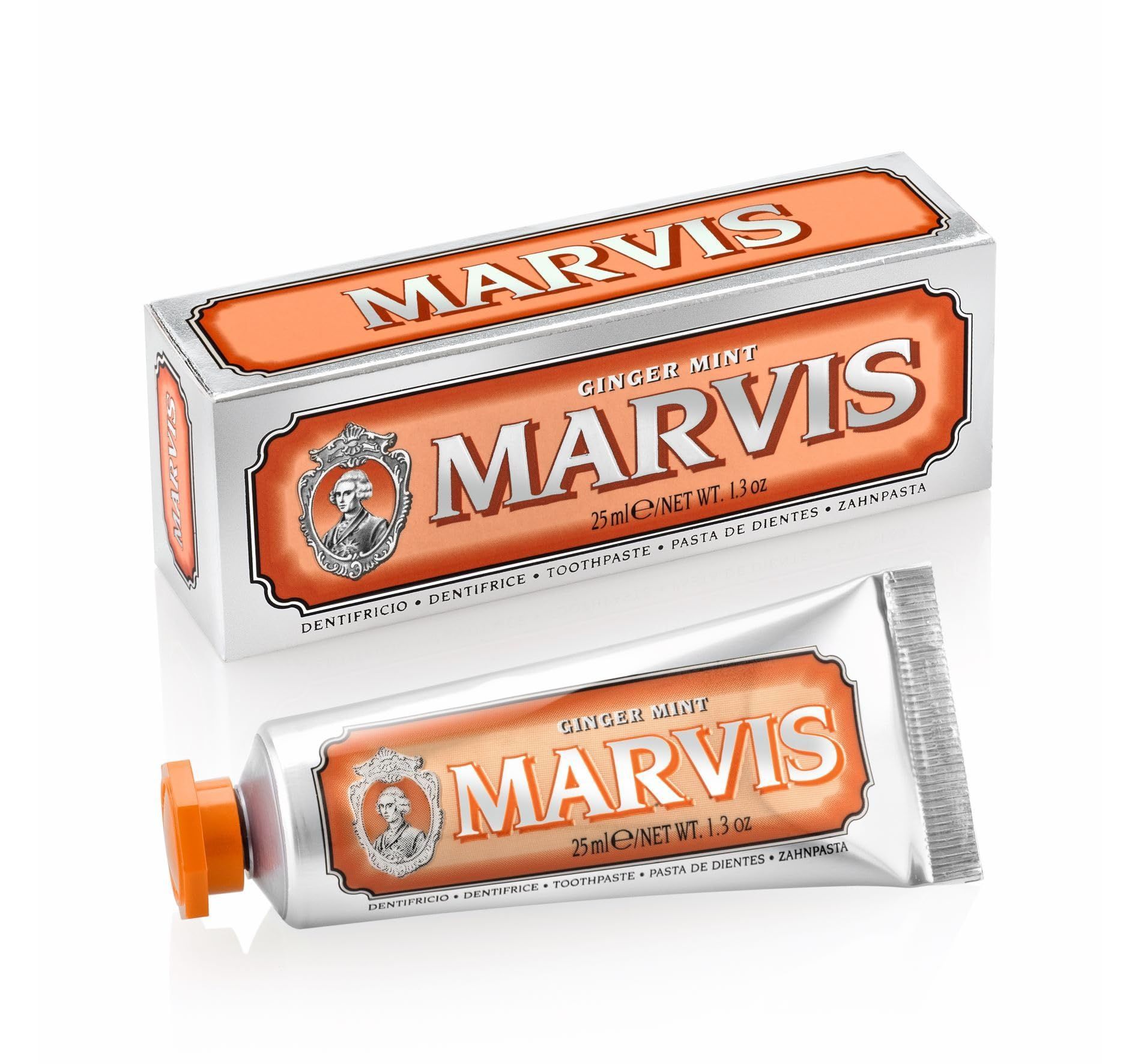 MARVIS Ginger Mint Toothpaste (1.3 oz) TRAVEL SIZE, Removes Plaque and Tartar | Tooth Paste for Teeth