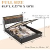 AMERLIFE Lift Up Bed Frame with Linen Upholstered & LED Light & Storage Headboard - 2 of 3