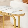 Lantine 26" Narrow Side Table, Half-Flower Accent Side Table with Stylish Gold Frame,  Faux Marble Nightstand for Bedroom White and Gold - 4 of 4
