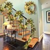 24 In Christmas Wreaths for Front Door,Prelit Wreath with LED Lights Pine Cones Ball Ornaments for Fireplace Mantle Indoor Outdoor Xmas Decor - 2 of 4