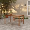 LuxenHome Natural Solid Wood 6-Person 59-Inch Long Rectangle Outdoor Dining Table Brown - 2 of 4