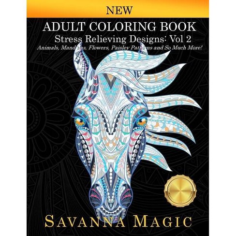 Download Adult Coloring Book Savanna Magic Coloring Books Paperback Target