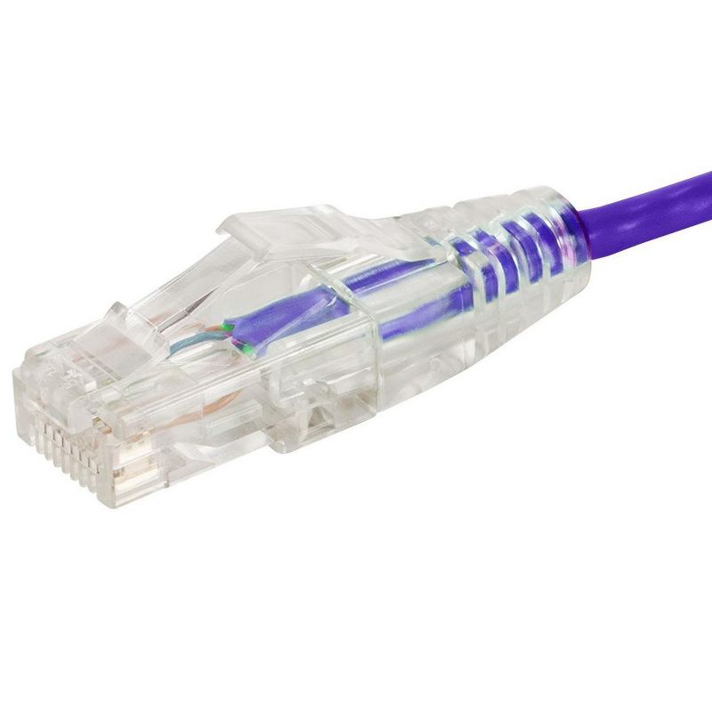 Monoprice Cat6 Ethernet Patch Cable - 7 Feet - Purple | Snagless RJ45 Stranded 550MHz UTP CMR Riser Rated Pure Bare Copper Wire 28AWG - SlimRun Series, 3 of 5