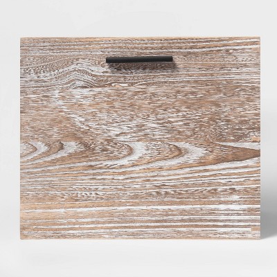 Large 11"x14" Decorative Light Wood Crate White Brown - Project 62™
