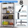 Vynxaria Chrome 5-Tier Utility Storage Shelves, Stackable Wire Organizer, 21" W x 12" D x 54" H - 3 of 4