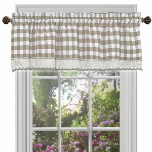 GoodGram Country Farmhouse Plaid Rod Pocket Window Valance Treatment - 1 of 3