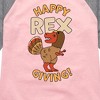 Girls' - Instant Message - Happy Rex Giving Shirt Tail Raglan Graphic T-shirt - 2 of 4