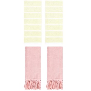REGALWOVEN 4 Packs Striped and Solid Absorbent Soft Cotton Hand Towel for Bathroom - 1 of 4