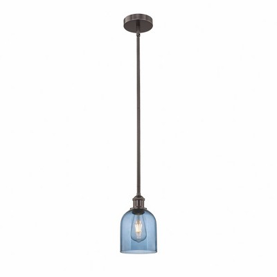 Bella - 1 Light Stem Hung Mini Pendant In Industrial Style-9 Inches Tall and 5.5 Inches Wide
