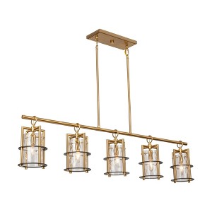 Artcraft Lighting Burford 5 - Light Island Pendant Light in  Brass/Black - 1 of 4