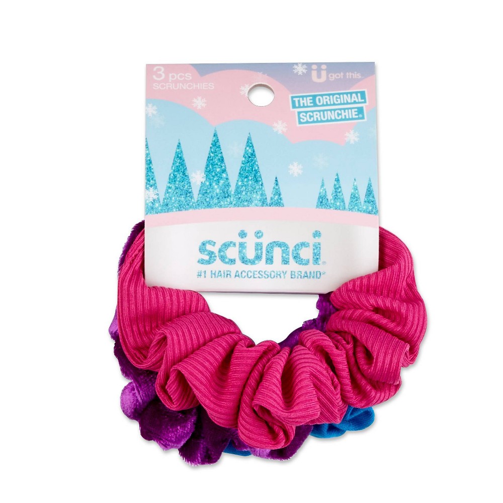 scunci Scrunchies Brights Hair Elastic - 3pk