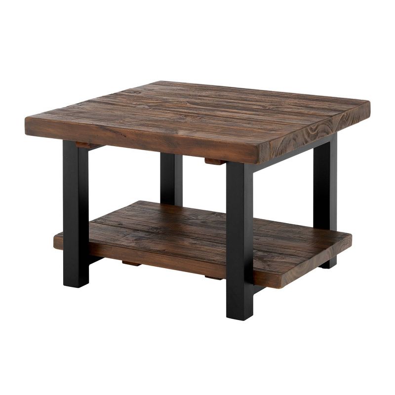 Pomona Cube Coffee Table Reclaimed Wood Rustic Natural - Alaterre Furniture, 1 of 10