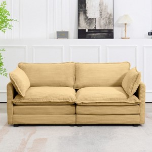 Hyleory 78'' Upholstered Corduroy Reception Loveseat - 1 of 4
