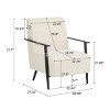 1pc Modern Lounge Chair with Polyester Upholstery and Metal Frame No Table Included for Living Room Bedroom or Office Use - Coolbibila - 4 of 4