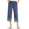 Collections Etc Embroidered Scallop Hem Capris - 2 of 3