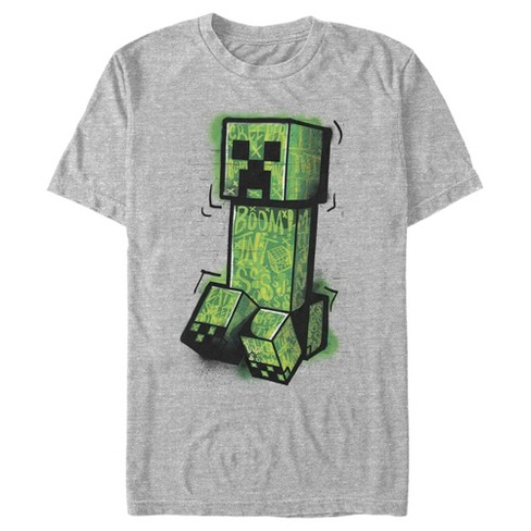 Men's Minecraft Graffiti Creeper T-shirt - Athletic Heather - 3x Large ...