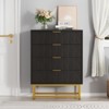 Coolmee 4 Drawer Dresser, Modern Dresser Drawers, Drawer Organizer with Metal Legs, Storage Chest Cabinet for Bedroom, Living Room, Hallway, Closet - 2 of 4