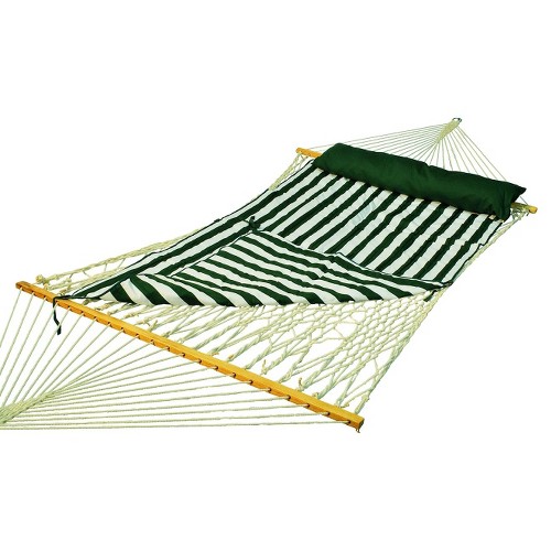 Deluxe Double Rope-Hammock with Pad - Natural