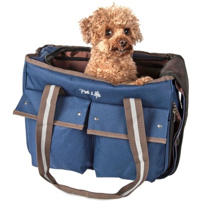 Munora - Fashion Canvas Pet Carrier - 14.2"L x 8"W x 11"H - Tote Style with Dual Storage Pouches