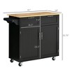 NicBex Mobile Kitchen Island Cart Morden Kitchen Carts on Wheels with Storage, 2 Cabinets Doors and 2 Drawer for Dining Rooms - 2 of 4