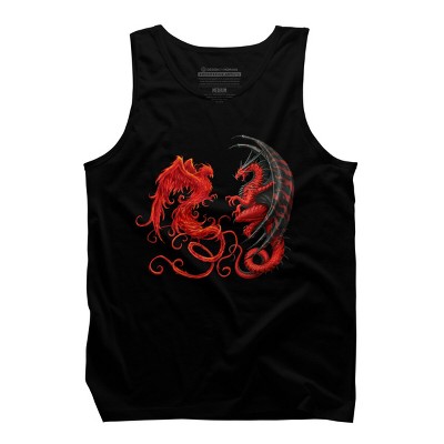 Men's Design By Humans Phoenix vs Dragon By chriskar Tank Top
