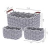 Unique Bargains Decorative Cotton Rope Handcrafted Portable Storage Basket 3 Pcs - 3 of 4
