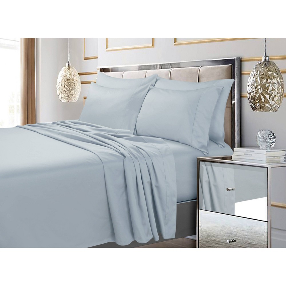 Tribeca Living King 600 Thread Count Sateen Pillowcase Sky Blue: Cotton, Machine Washable, Adult Bedroom Essentials