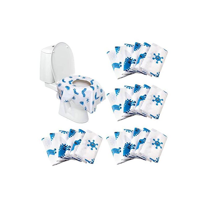 Disposable Toilet Seat Covers for Adults, 24 Pack - Protect from Public Restrooms, Extra Long, Waterproof, Portable Travel Essential, Individual Wrapped For Travelling On the Go and Airport Bathrooms, 1 of 2