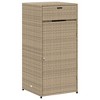 vidaXL Patio Storage Cabinet Beige 21.7 in.x21.7 in.x43.7 in. Poly Rattan - 2 of 4
