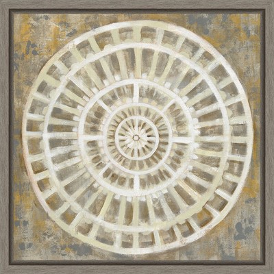 Amanti Art Neutral Textured Medallion by Silvia Vassileva Canvas Wall Art Print Framed 16 x 16-in.