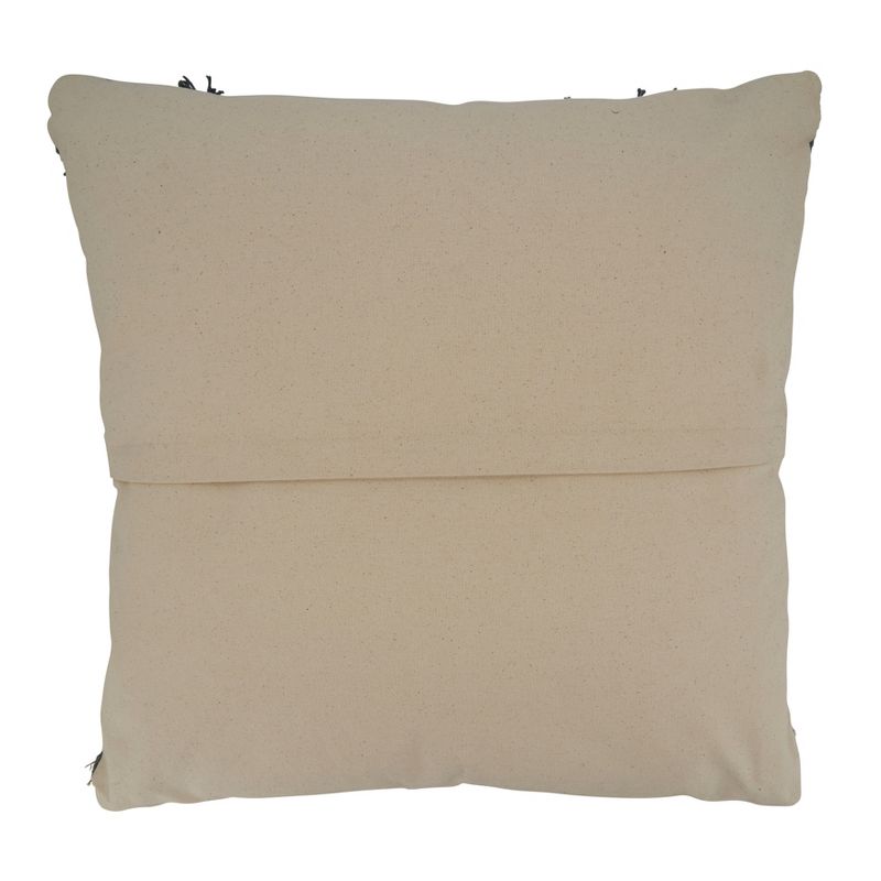 Saro Lifestyle Diamond Fringe Pillow - Poly Filled, 20" Square, Grey, 2 of 4